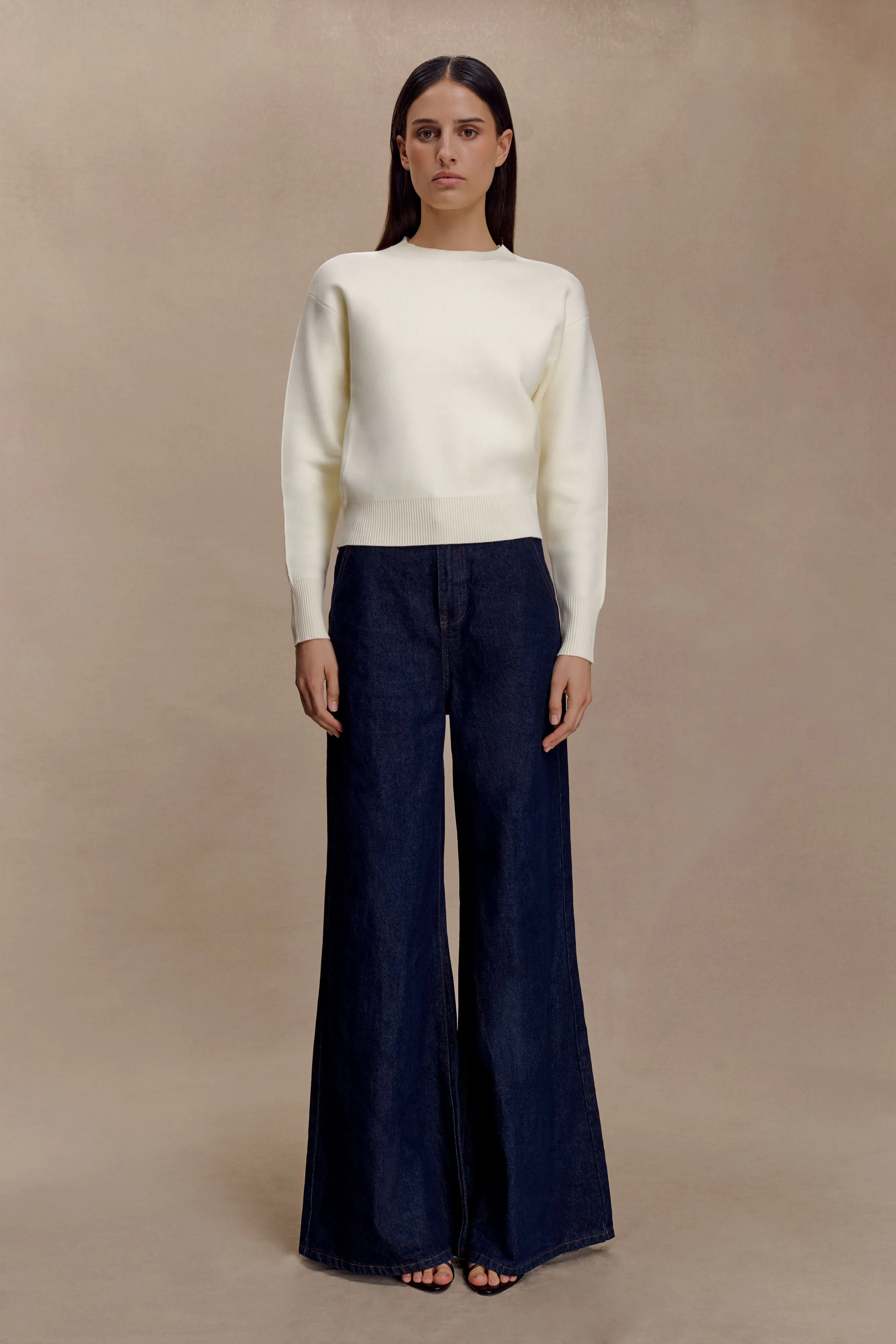Braxton Cozy Knit Jumper - Ivory Sporty Casual