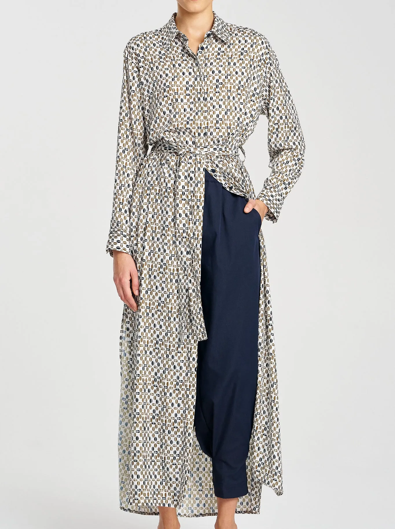 MELA PURDIE TIE SHIRT DRESS Workwear Comfort Modern Texture