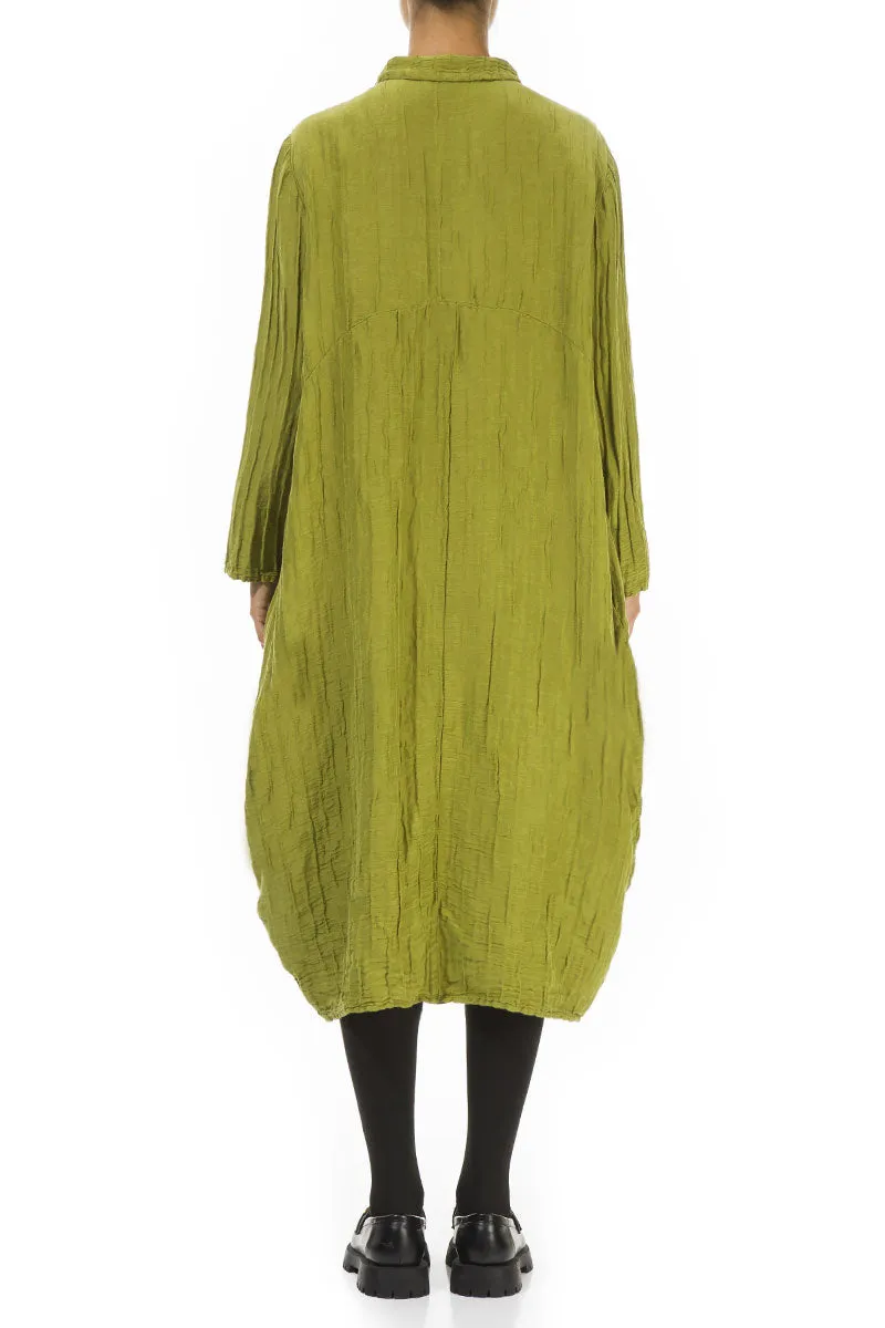 Balloon Crinkled Golden Lime Silk Linen Jacket Snow Day Snow Ready Outfit