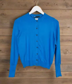Turquoise Classic Round Neck Cardigan Smart Look Winter Wear Essentials