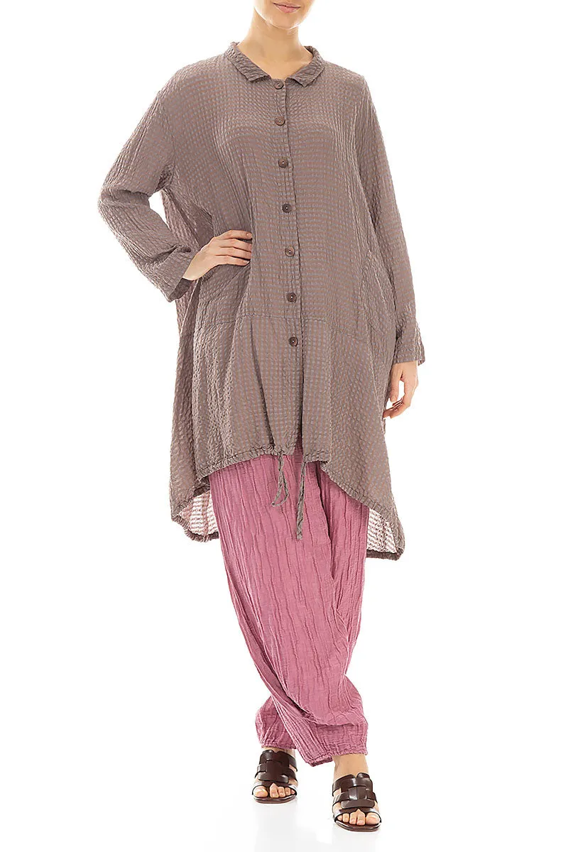 Anti Static Inner Layer Flared Truffle Textured Silk Jacket