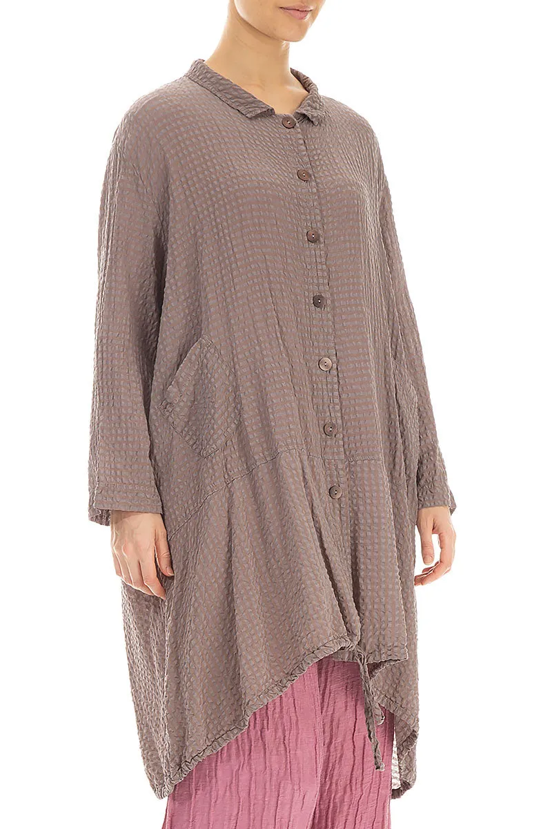 Lightweight Fabric Flared Truffle Textured Silk Jacket