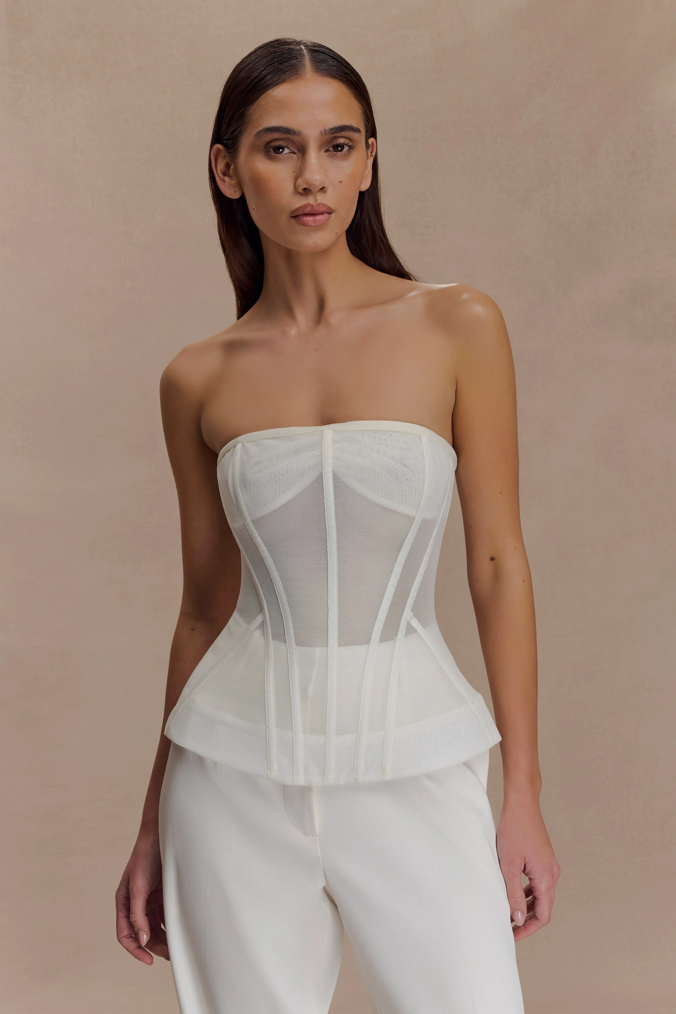 Airflow Optimized Weave Zoe Structured Corset - White