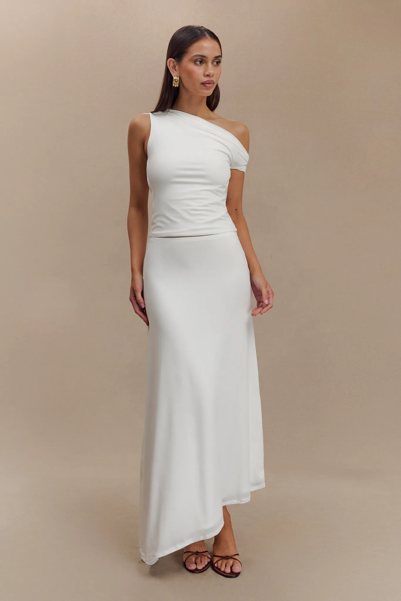 Summer Style Kacey Slinky Off Shoulder Top - White