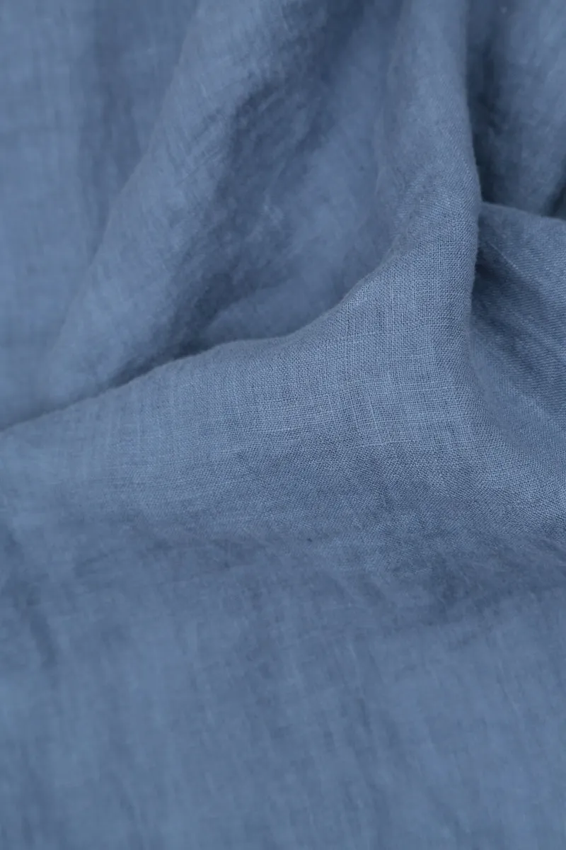 Sporty Touch Office Wear Straight Blue Nova Linen Trousers