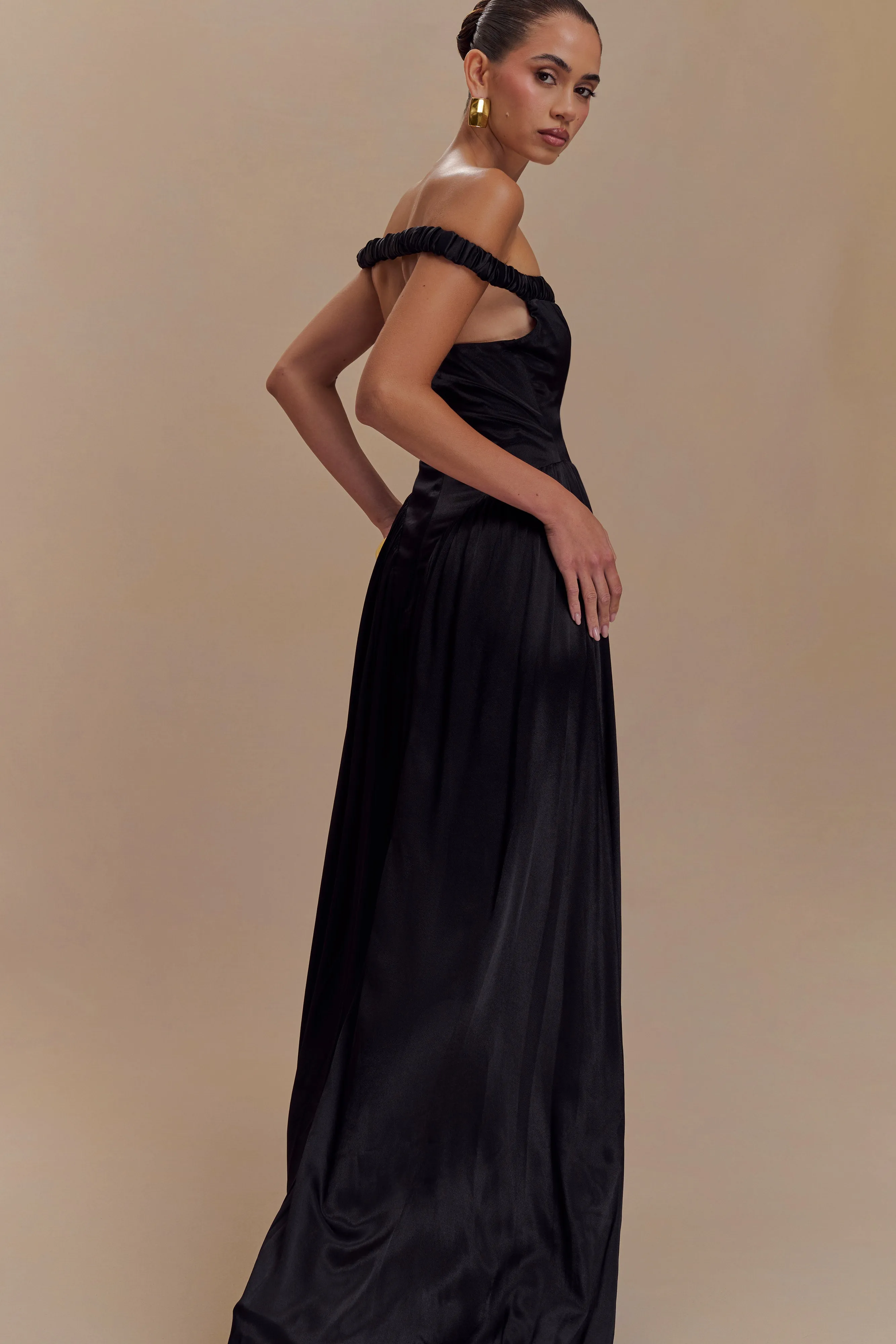 Coco Dropped Waist Maxi Dress - Black FoldablePackaging