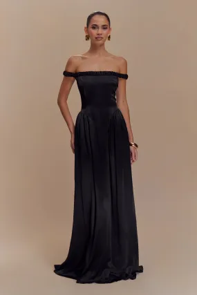 Coco Dropped Waist Maxi Dress - Black Breeze Grace