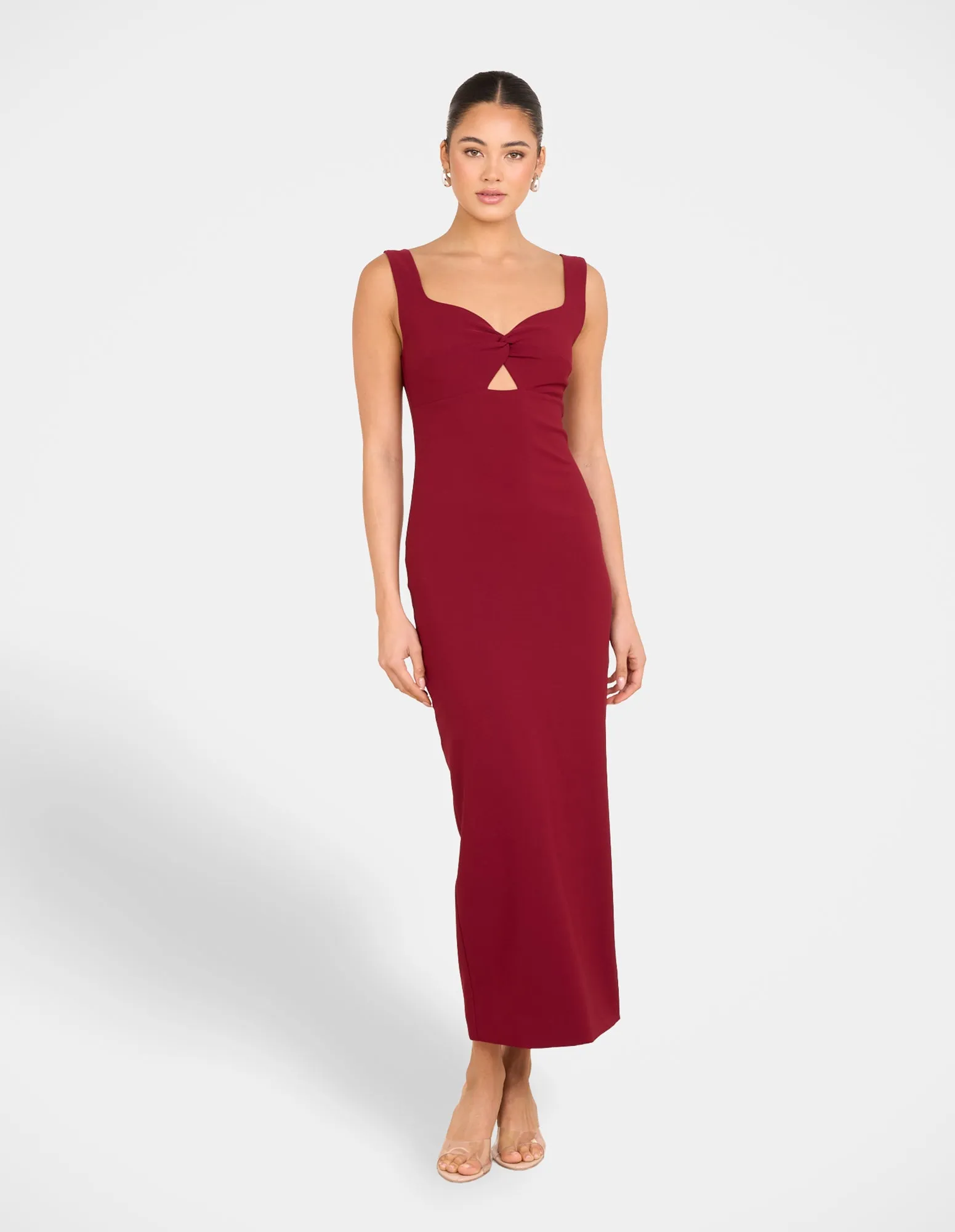 Varga Twist Front Maxi Dress Clean Base Metallic-Shine