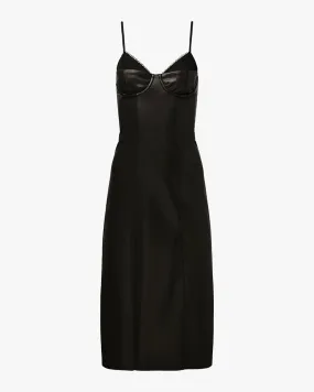 Casual Chic Wear Vegan Leather Fitted Corset Dress