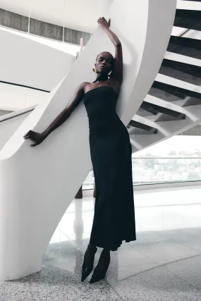 Velma Halter Collar Maxi Dress - Black Playful touch Smooth Look