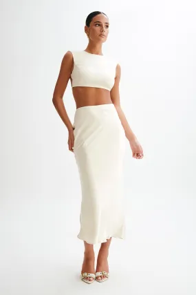 Viviana Satin Maxi Skirt - Ivory Movement Comfort Ultimate Comfort