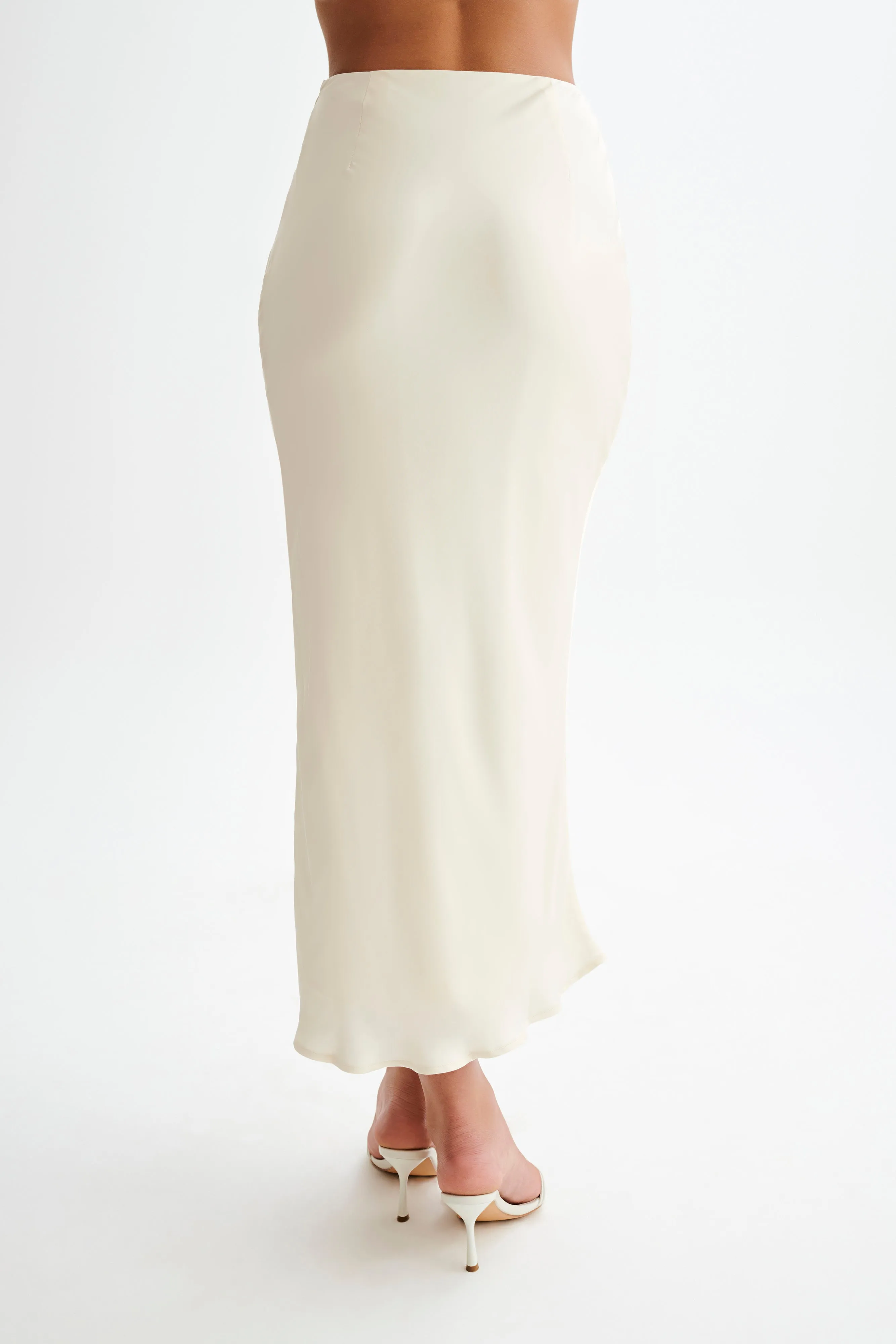 Heat Dissipating Viviana Satin Maxi Skirt - Ivory
