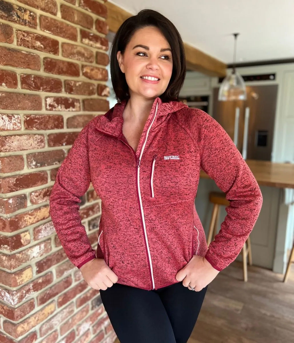 Red Newhill Hooded Full Zip Fleece Seamless construction