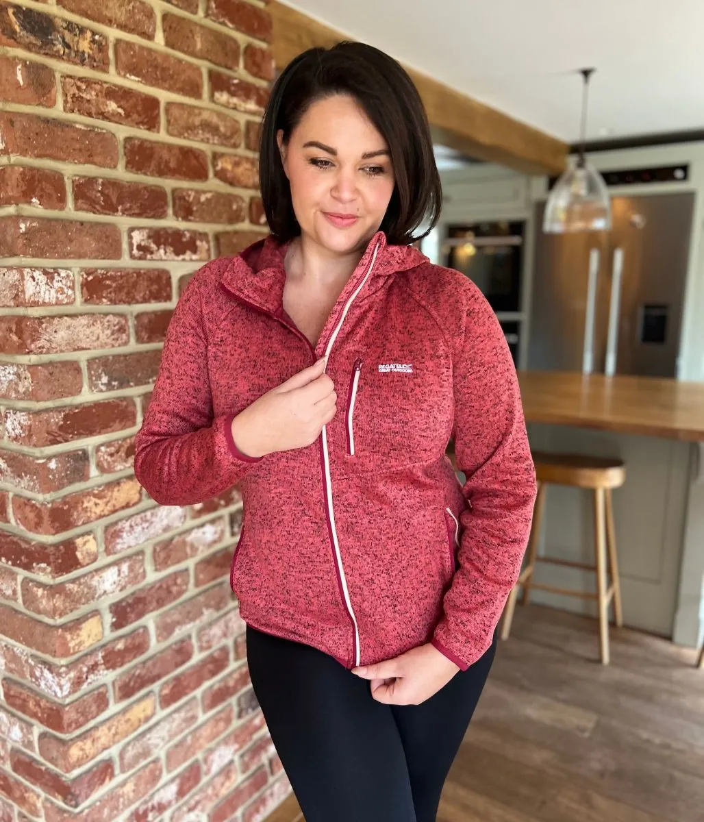 Red Newhill Hooded Full Zip Fleece Reuse Mode TaglessNeckline