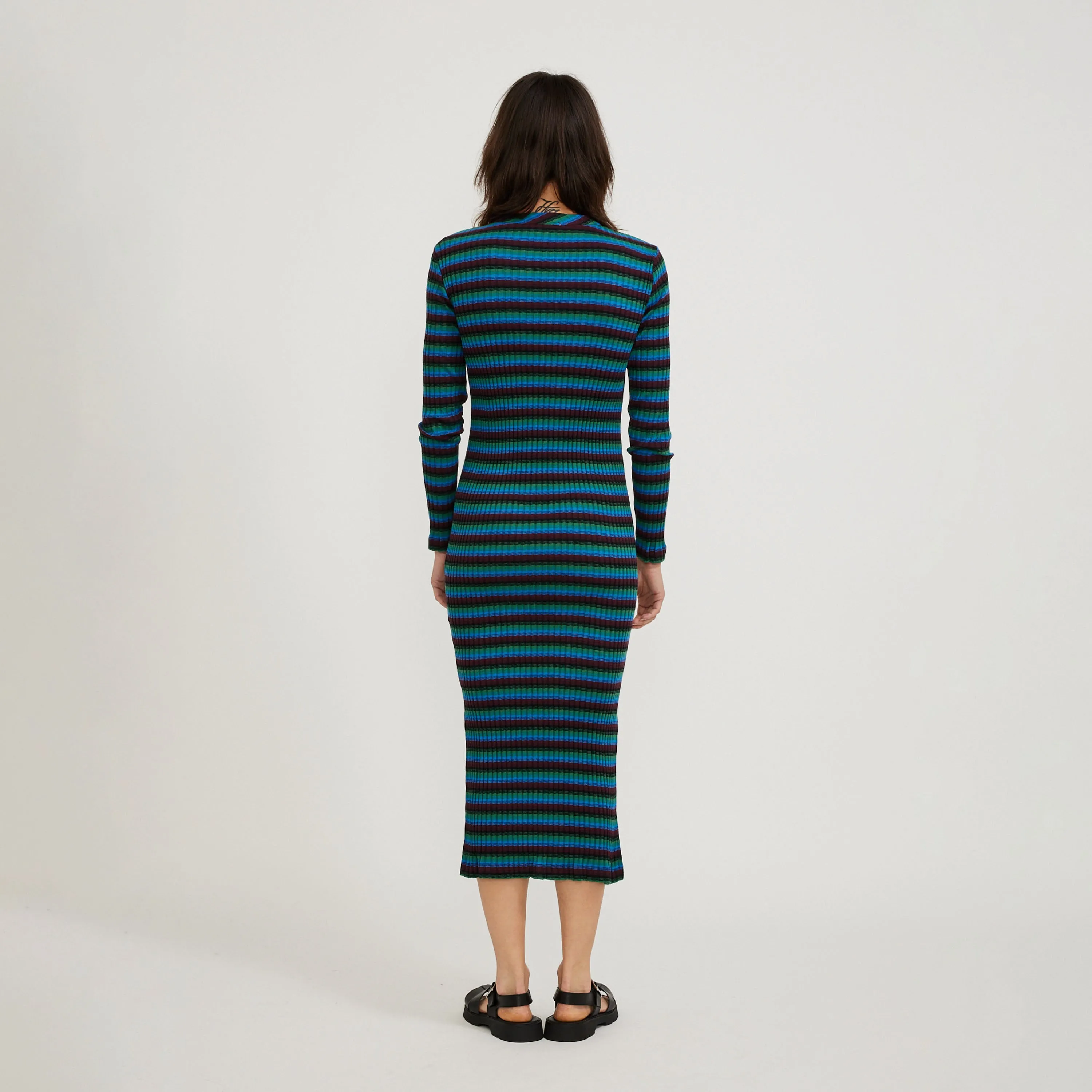 Airy Drape Relax Mode Raindrops Dress Multi Blue