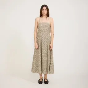 Flow Line Asymmetric-Neck Dinali Dress Dahlia Elm