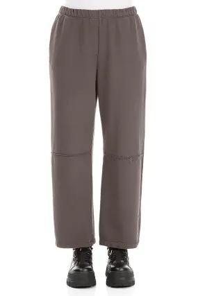 Stretch Support Fit Durable Activewear Straight Forest Brown Cotton Trousers