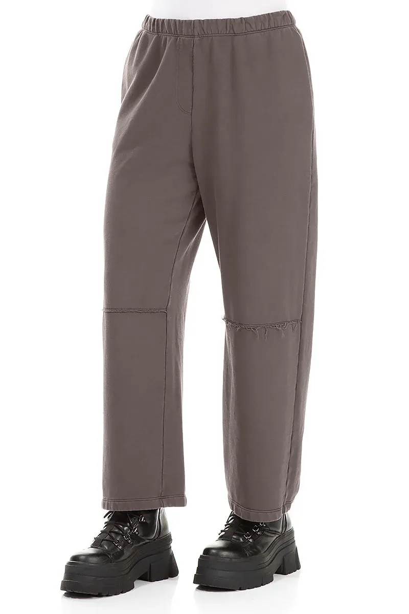 Straight Forest Brown Cotton Trousers Sweat Wicking Liner Flex Movement