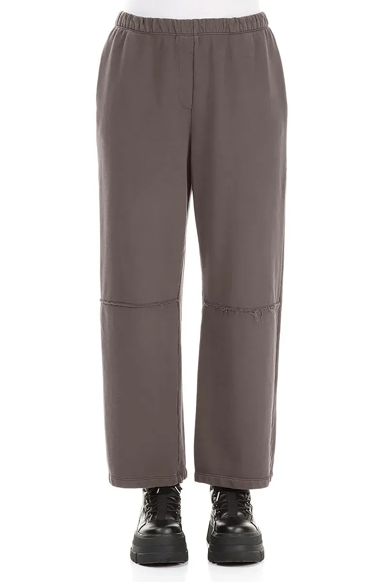 Stretch Support Fit Durable Activewear Straight Forest Brown Cotton Trousers