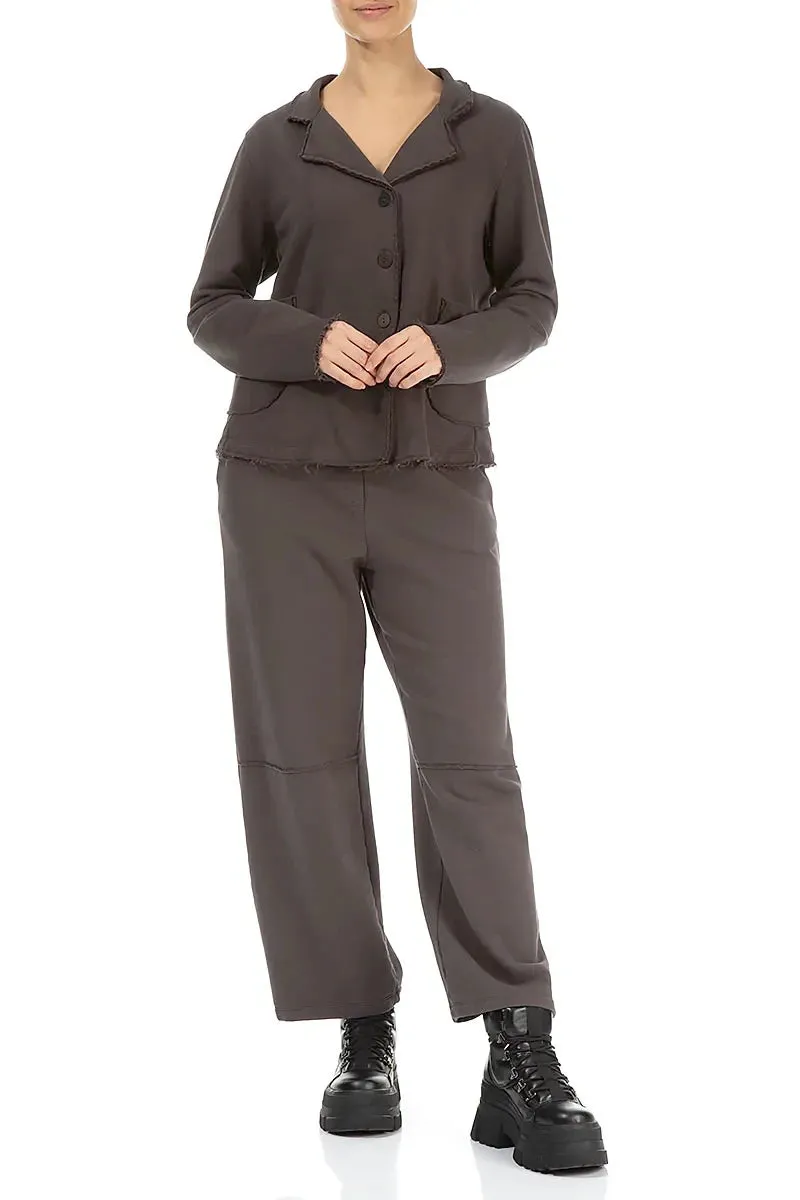 Travel Friendly Straight Forest Brown Cotton Trousers