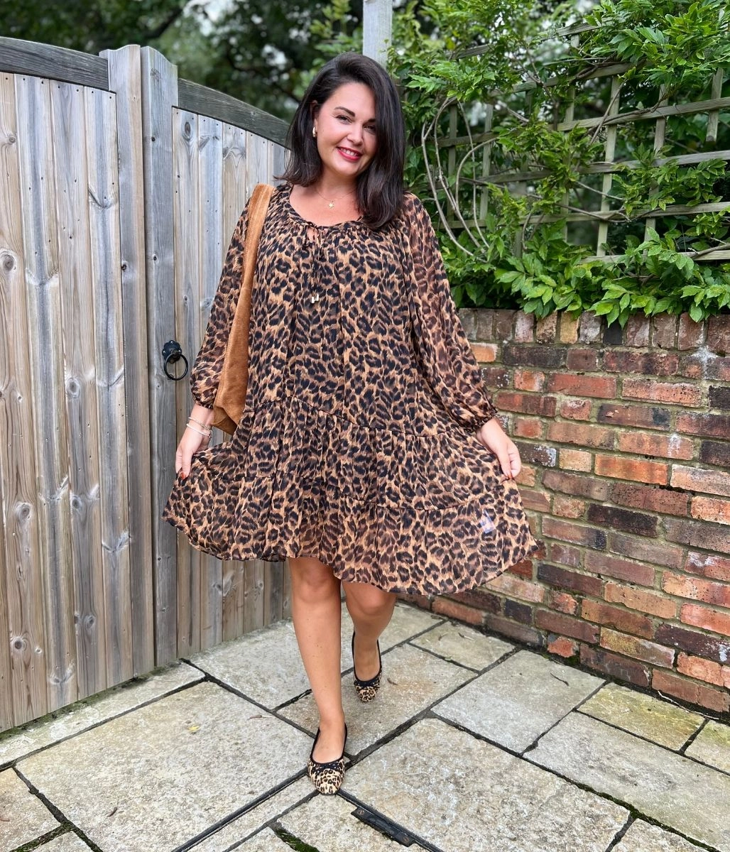 Cozy Energy Leopard Print Willow Tiered Dress