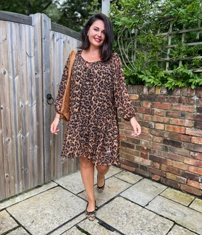 Leopard Print Willow Tiered Dress Comfortable fit