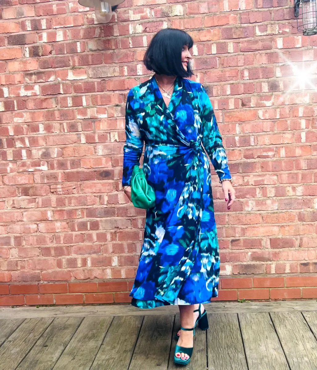 Flexible Layers Travel Vibe Vibrant Blue Wrap Midi Dress