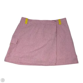 Vintage Skort Designer By Lilly Pulitzer In Seersucker Striped Pattern, Size: 10 Chill Tones