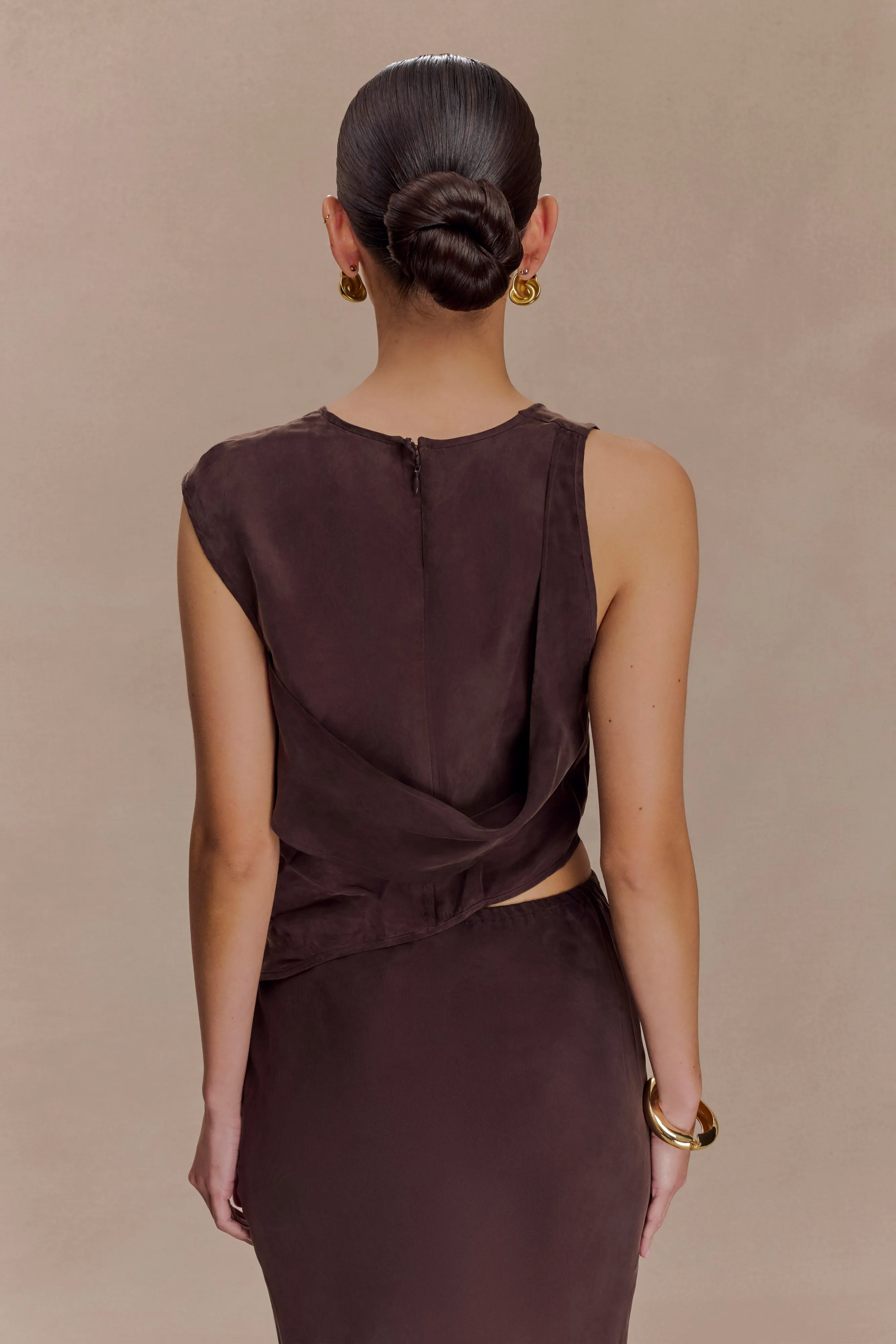 Violeta Asymmetric Top - Dark Chocolate Cool Weather