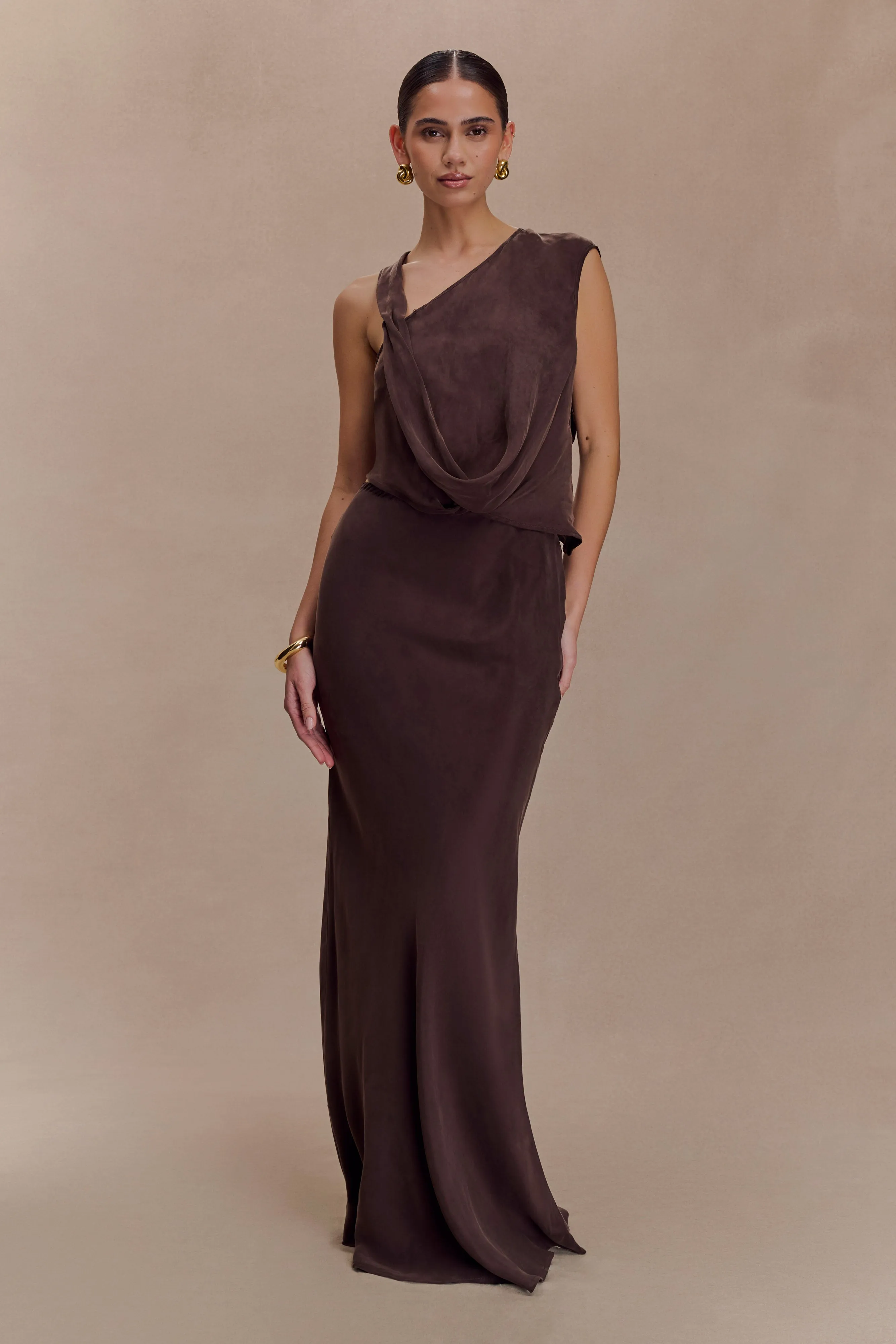 PocketDetails LowProfileZipperSystem Violeta Asymmetric Top - Dark Chocolate