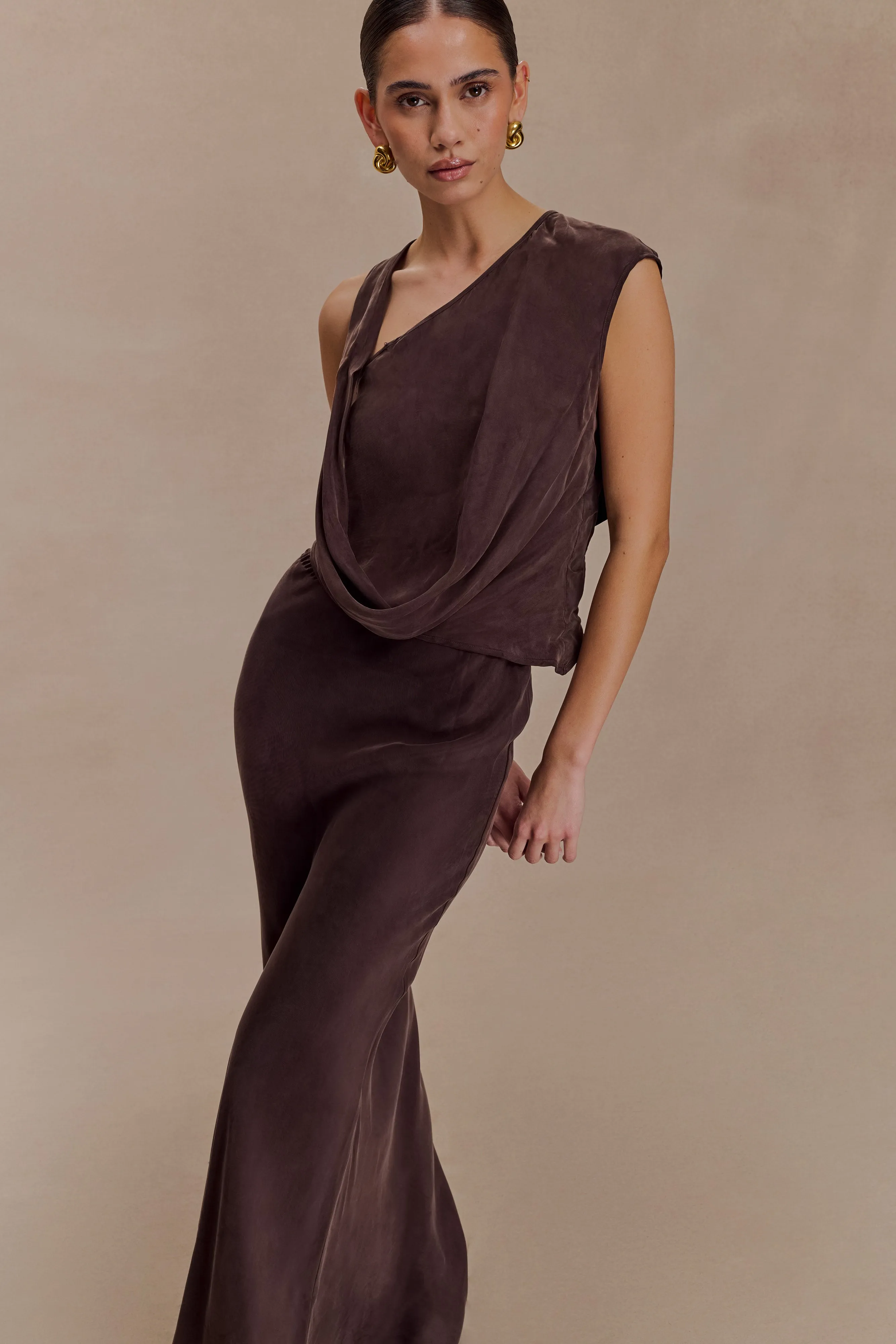 Breathable activewear StaticDissipative Violeta Maxi Skirt - Dark Chocolate