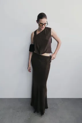 Violeta Maxi Skirt - Dark Chocolate Trendy Comfort