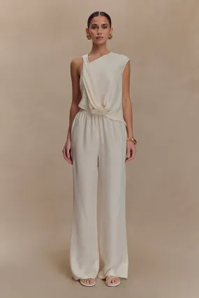 Violeta Straight Leg Pant - Ivory Sleek Appearance