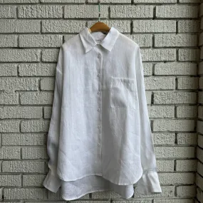 VISIONARY Linen Shirt Trendsetting Design Clean Edge Trim