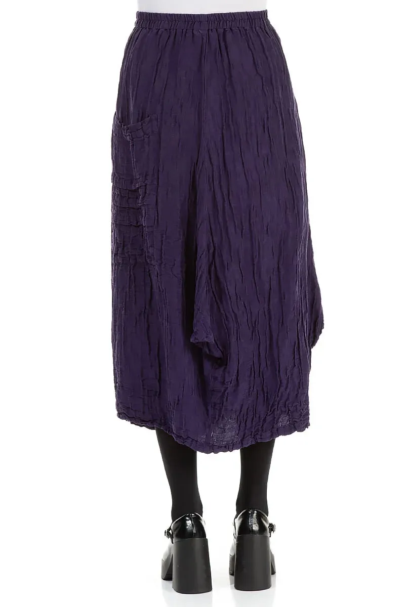 light feel Pocket Knot Crinkled Royal Purple Silk Skirt