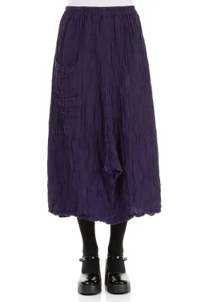 Pocket Knot Crinkled Royal Purple Silk Skirt Easy Vibe
