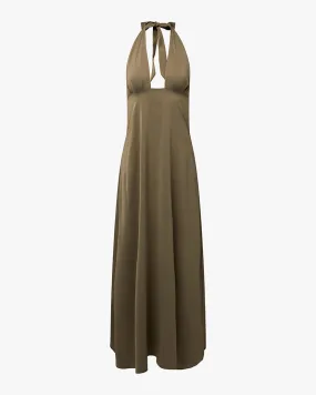 Flexible Style Event Glow Halter Deep V Maxi Dress