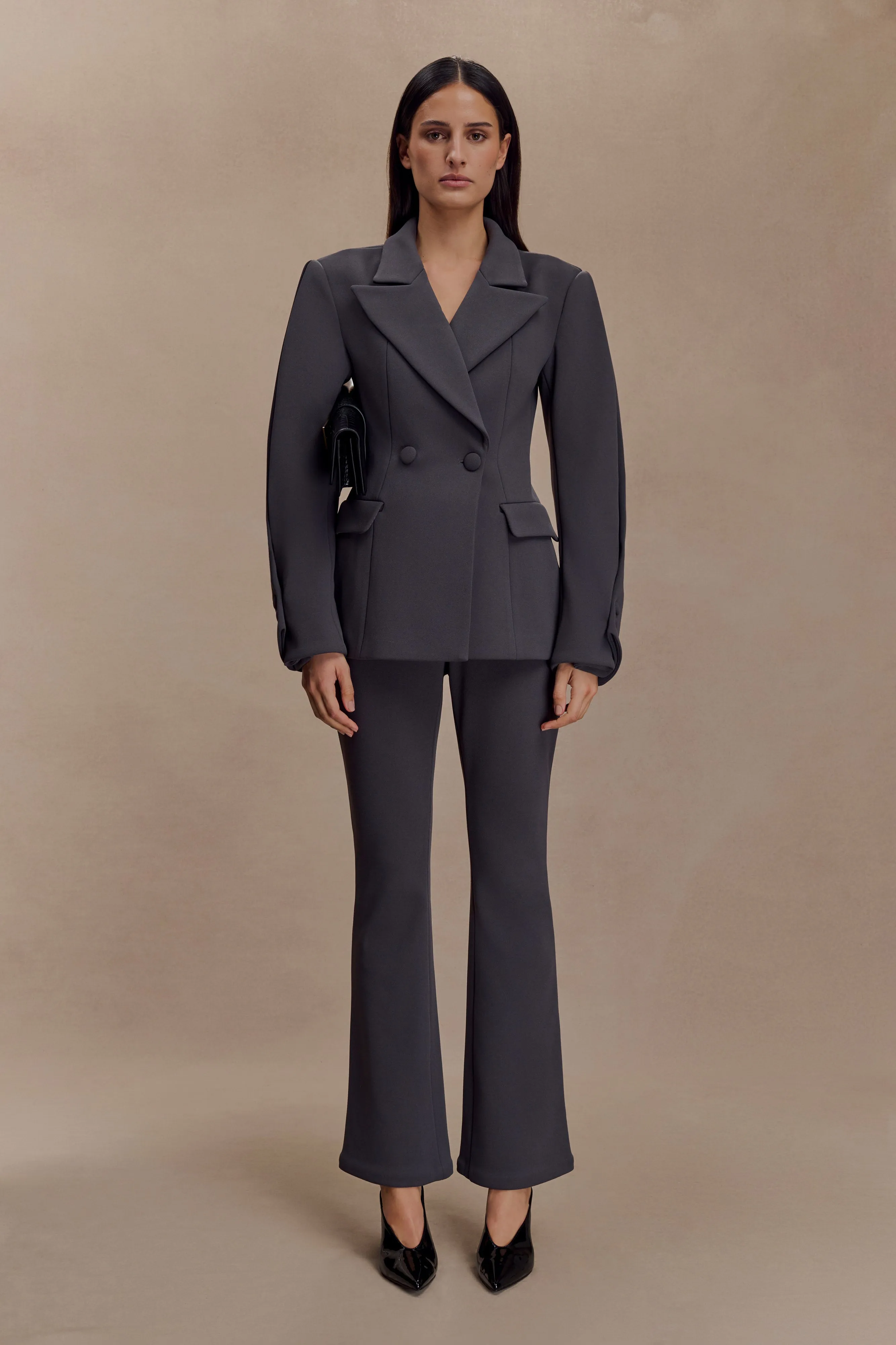 Recycled Polyester Marion Fit And Flare Pant - Charcoal Shadow