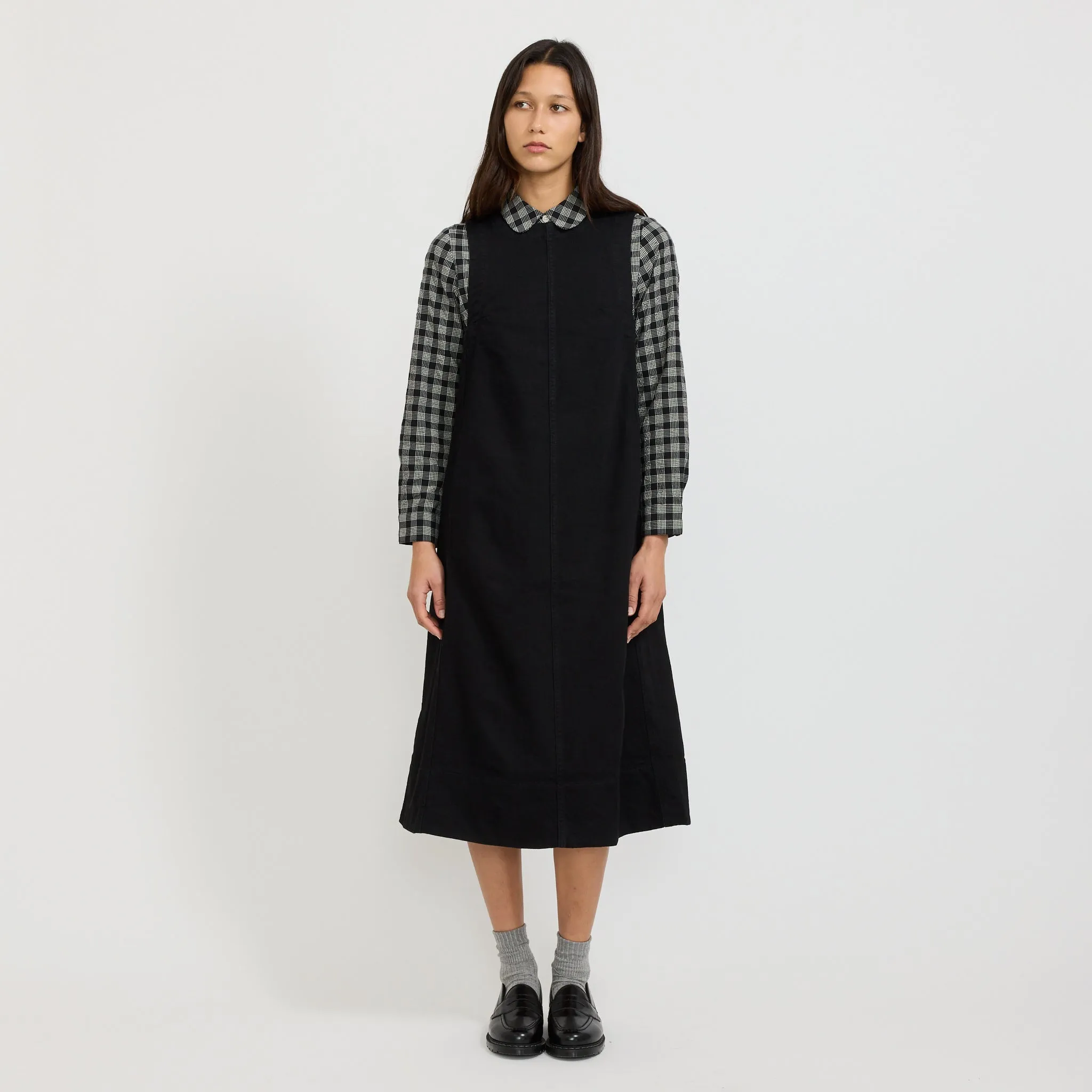 Comfortable fit dress for all body types Washed Black Denim Workwear Dress Carbon Black