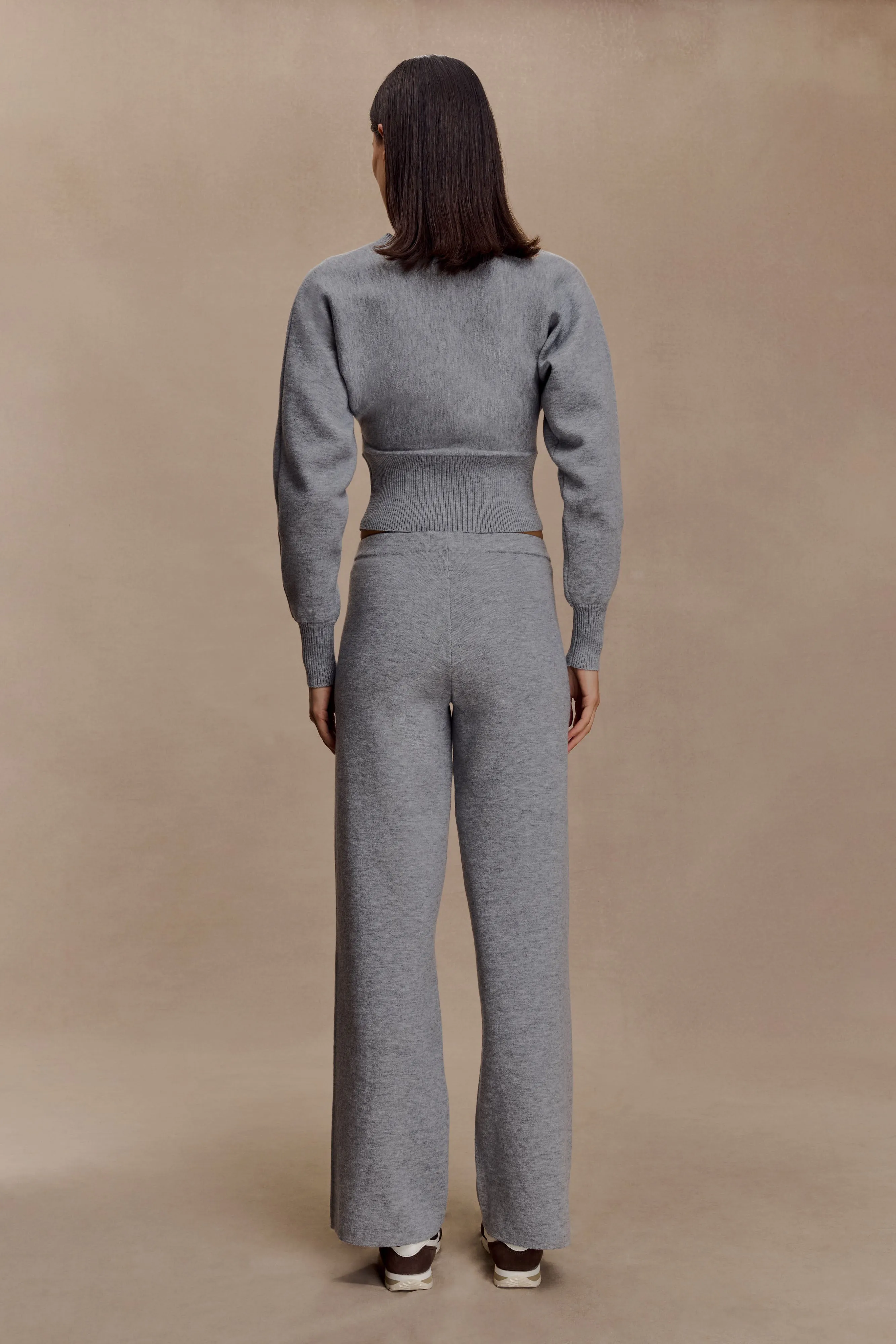 Ciaralee Cinched Waist Jumper- Grey Marle Sleek Utility Minimalist Pocket Layout