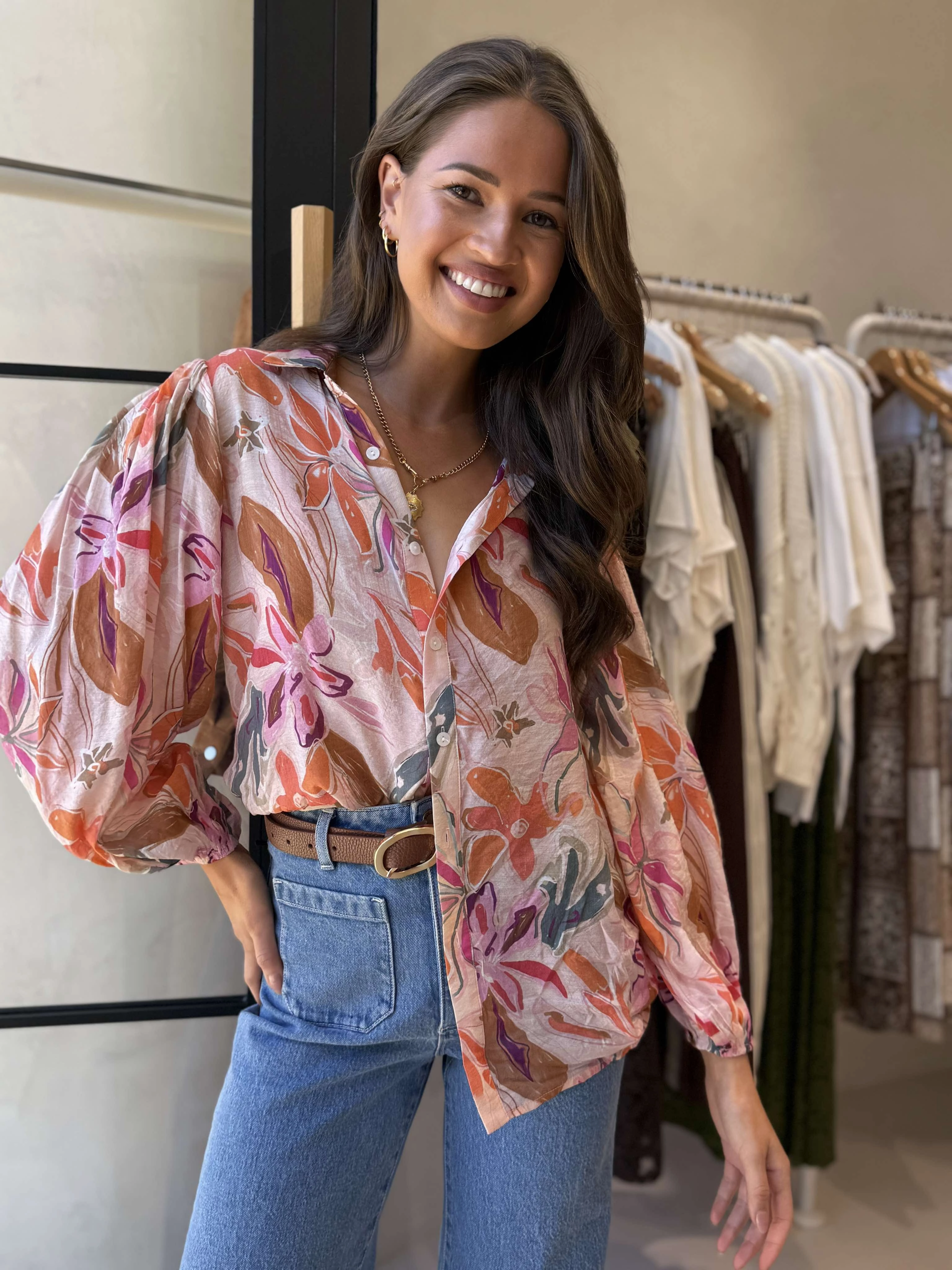 MEGAN SHIRT Durable Double Stitching Temperature Regulating Fabric