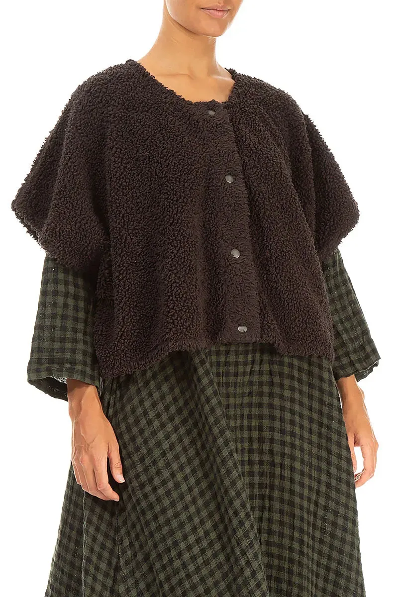 ErgonomicFit Simple Outer Forest Brown Teddy Cotton Gilet