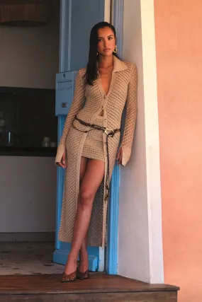 Waverley Metallic Knit Swim Cover Up - Gold SlipResistant Double Layered Hem