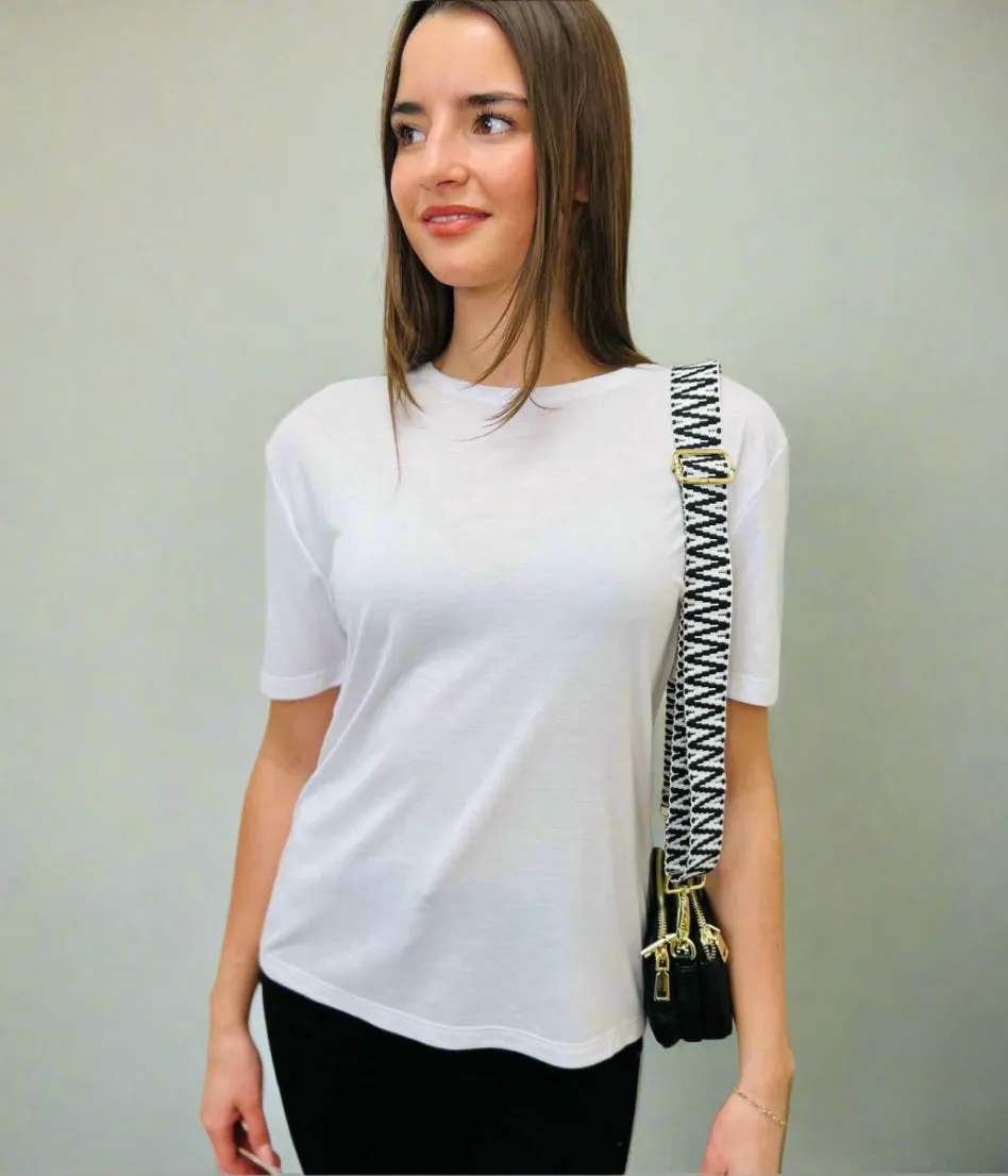 White Relaxed Short Sleeve Tee ZeroWaste Production