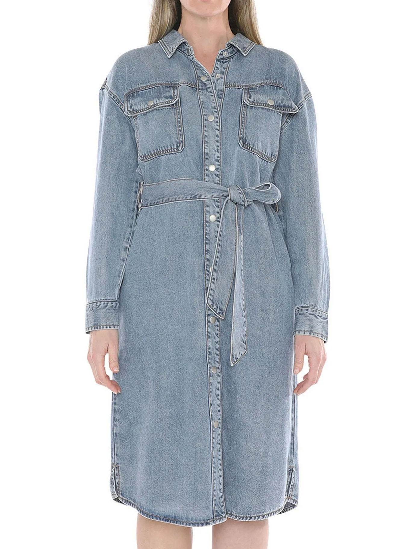 Tie-Detail JUMP SOFT DENIM TIE DRESS