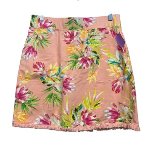 Skort By Belle Beach In Floral Print, Size:S Elasticized Hem Twist Knot Details