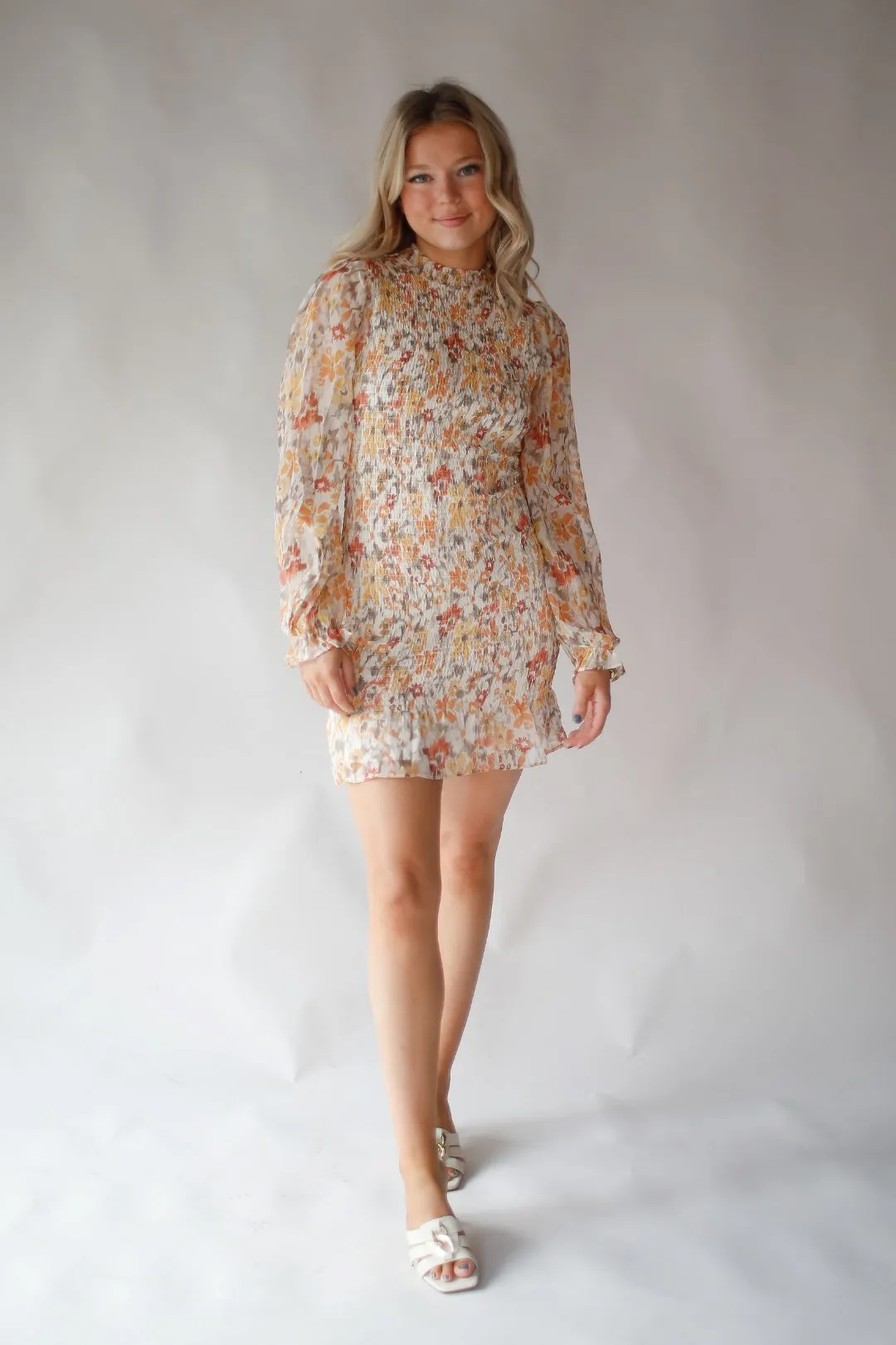 FLORAL SMOCKED DRESS Mid layer Perfect Layer