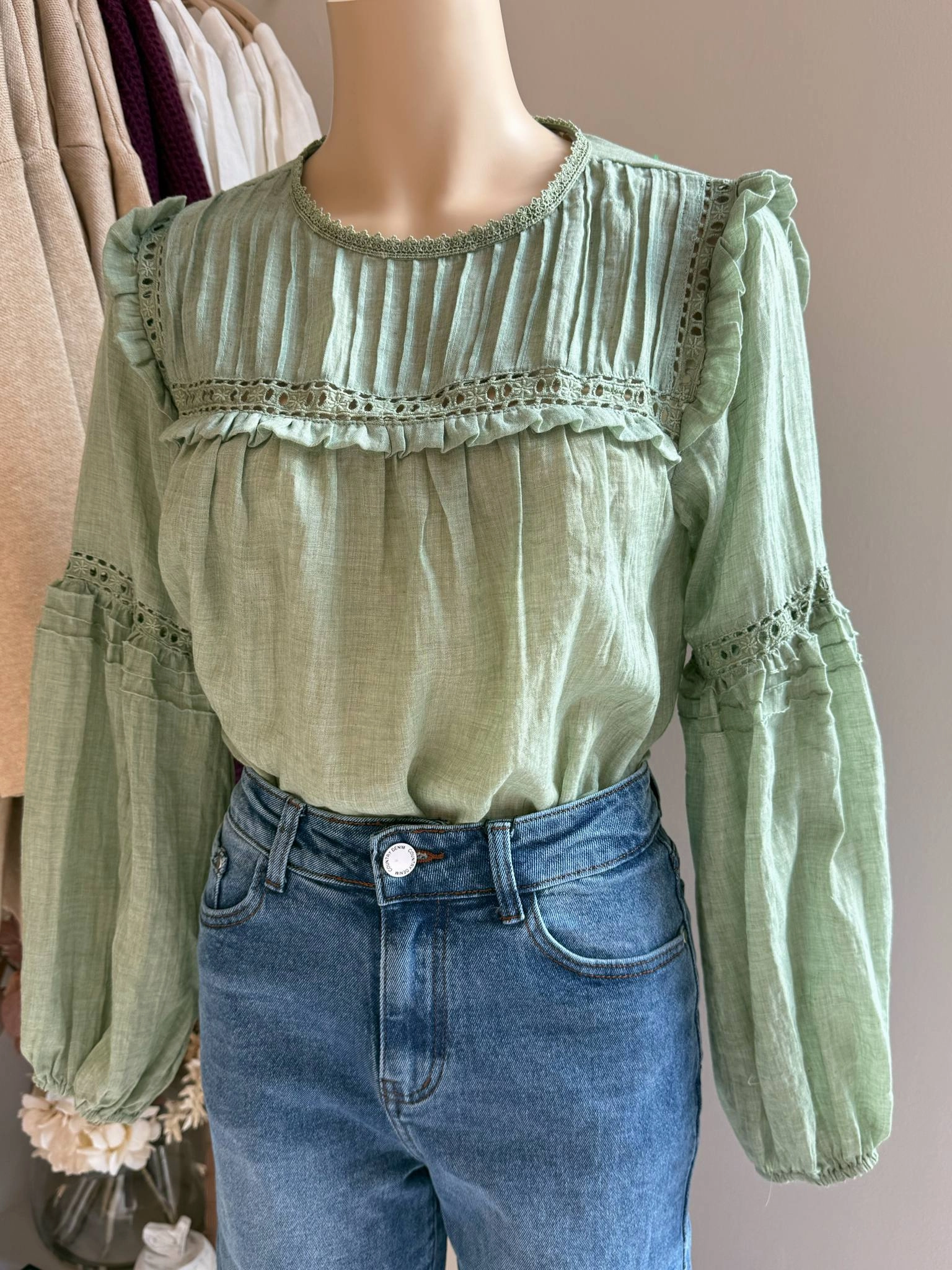 BERRITY BLOUSE - MOSS FlexibleCuff