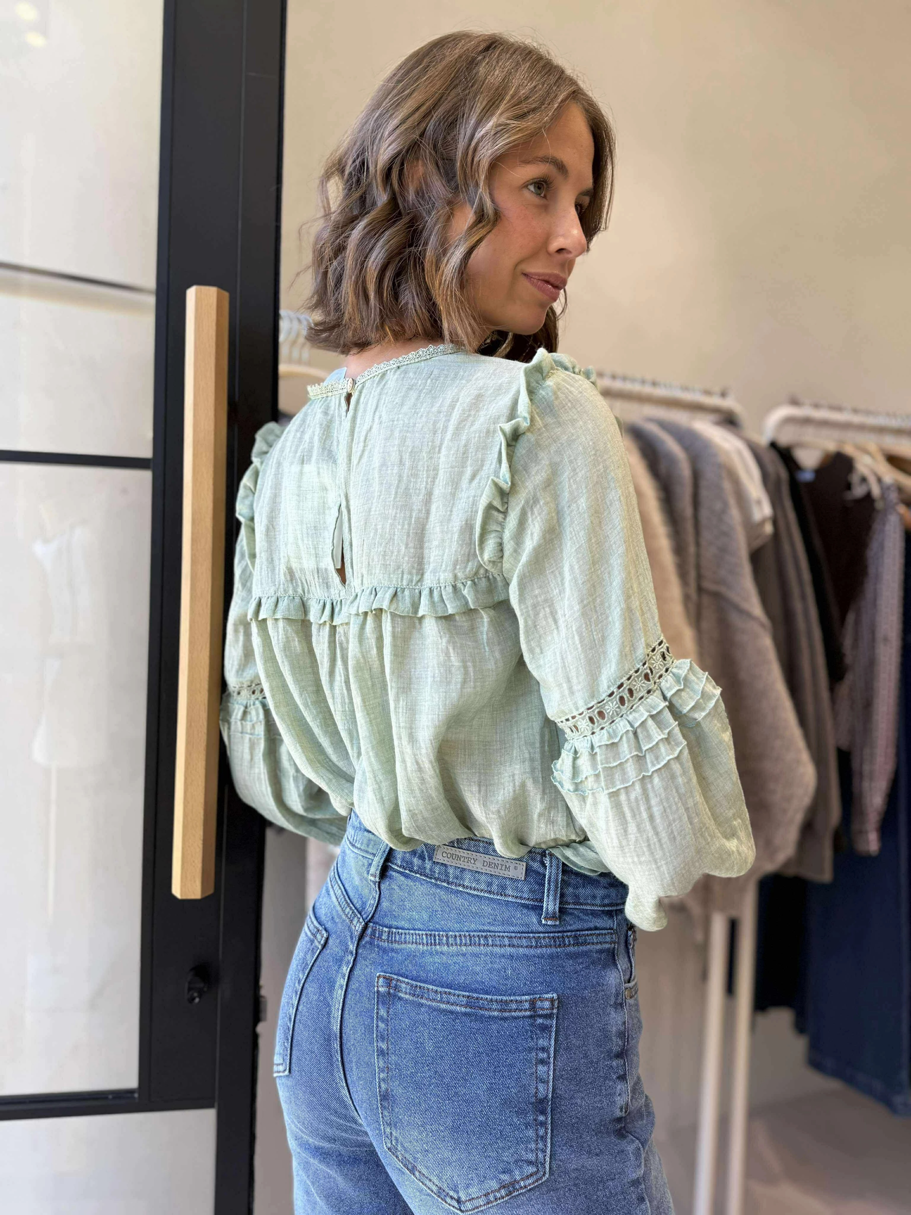 BERRITY BLOUSE - MOSS QuickDry Textile