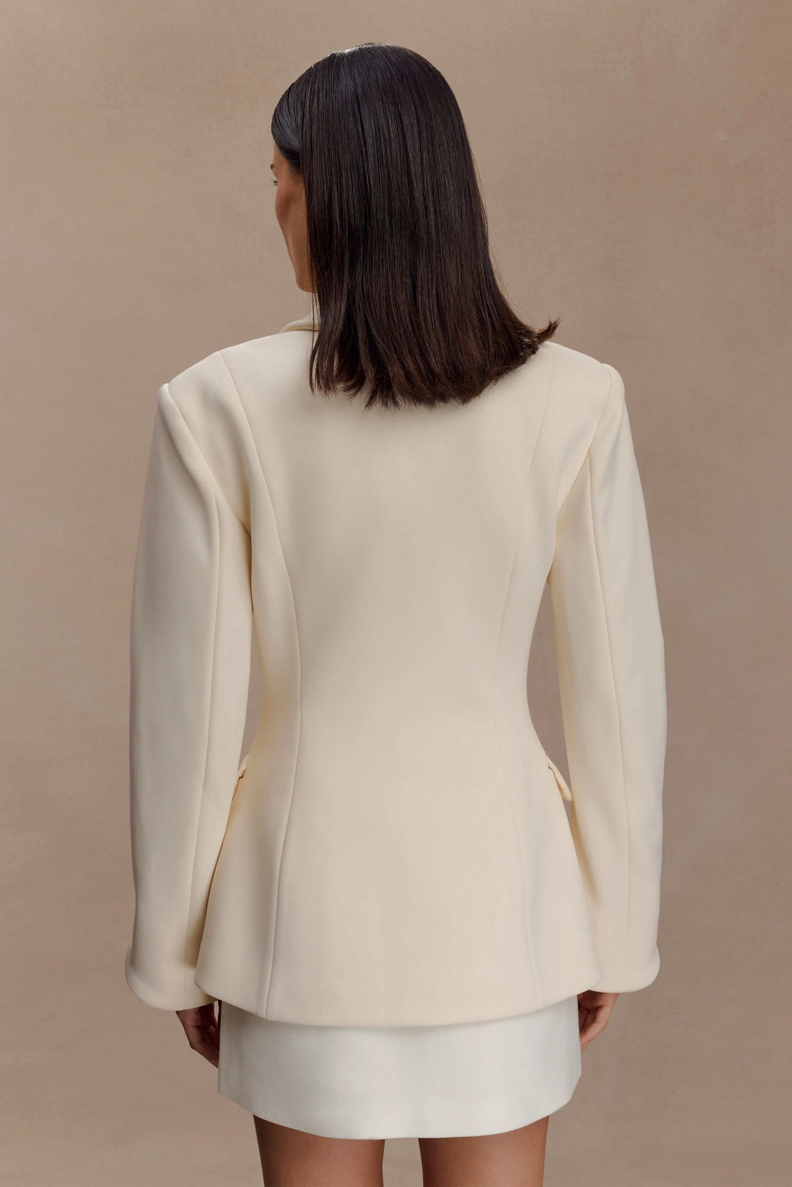 Wesley Structured Blazer - Buttercream Compact Packability Heavy Duty Zippers